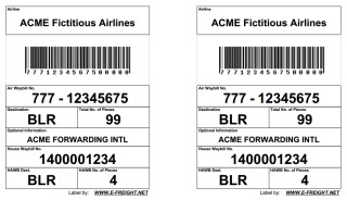 Double HAWB Air Cargo Label